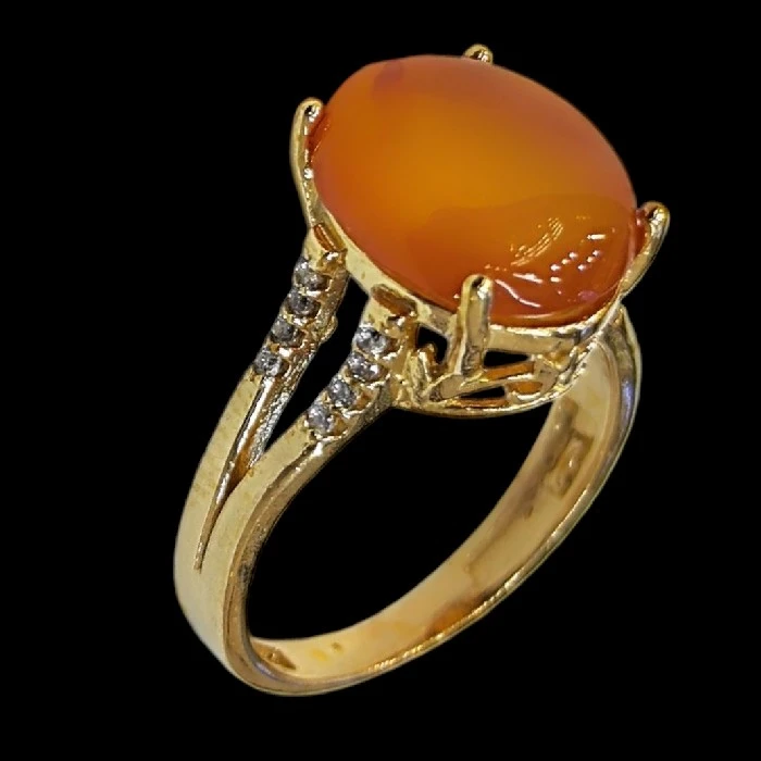 انگشتر زنانه مدل سنگ عقیق یمنی کد ۴۴۰۰