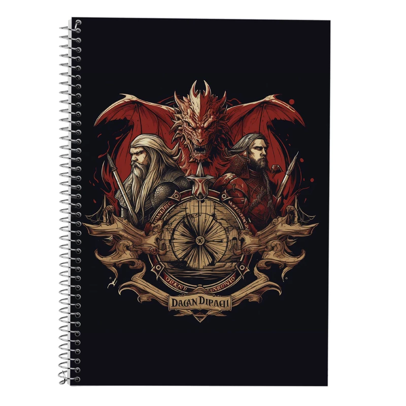 دفتر زبان 50 برگ مدوپد مدل سه خط طرح  ارباب حلقه ها The Lord of the Rings کد DF3057