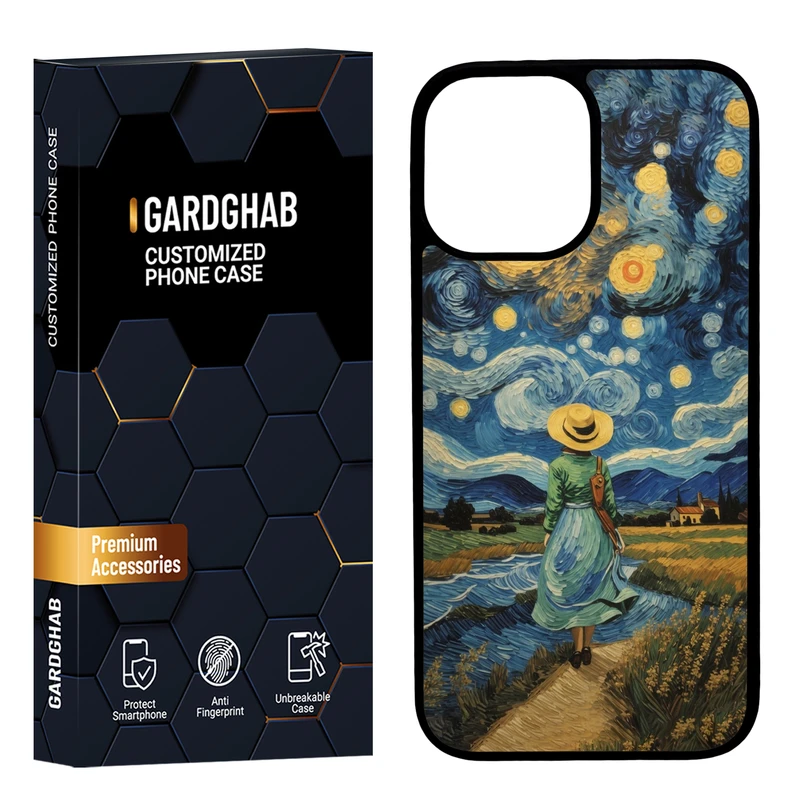 کاور گارد قاب مدل پشت گلس هنری مناسب برای گوشی موبایل اپل iPhone 12 Pro Max