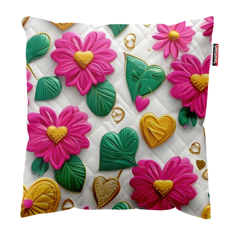   کوسن پاد آفرین طرح گل کد 3469 سایز 30*30 سانتی متر