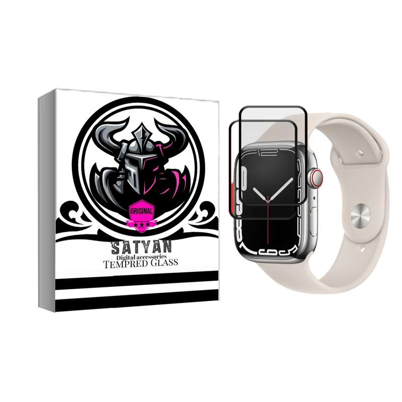 محافظ صفحه نمایش ساتیان گلس مدل PMMA مناسب برای اپل واچ Watch 41mm Series7 Aluminum بسته دو عددی