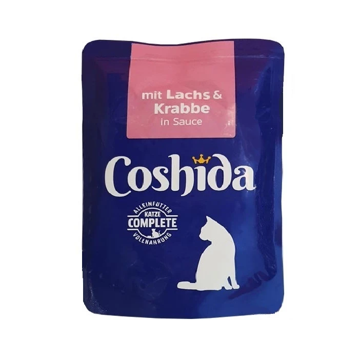 پوچ گربه کوشیدا مدل ماهی سالمون و خرچنگ وزن 100 گرم