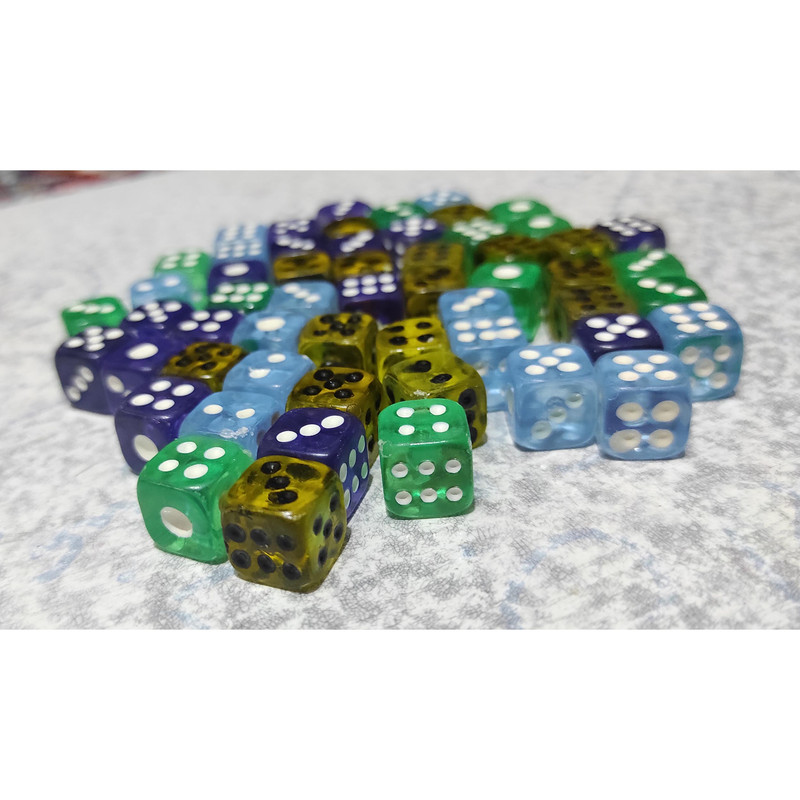 تاس بازی مدل شفاف کد RNDMDICE-028 بسته 20 عددی