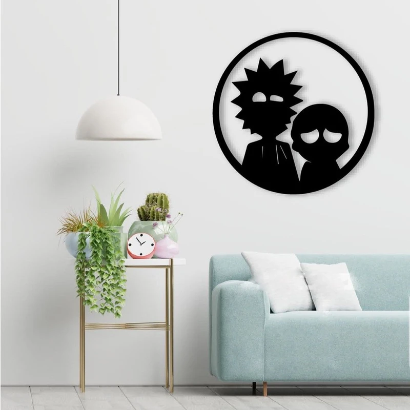 استیکر مدل چوبی طرح Rick and Morty کد B05