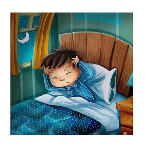 تابلو کودک و نوزاد طرح پسربچه و رختخواب کد wkt149