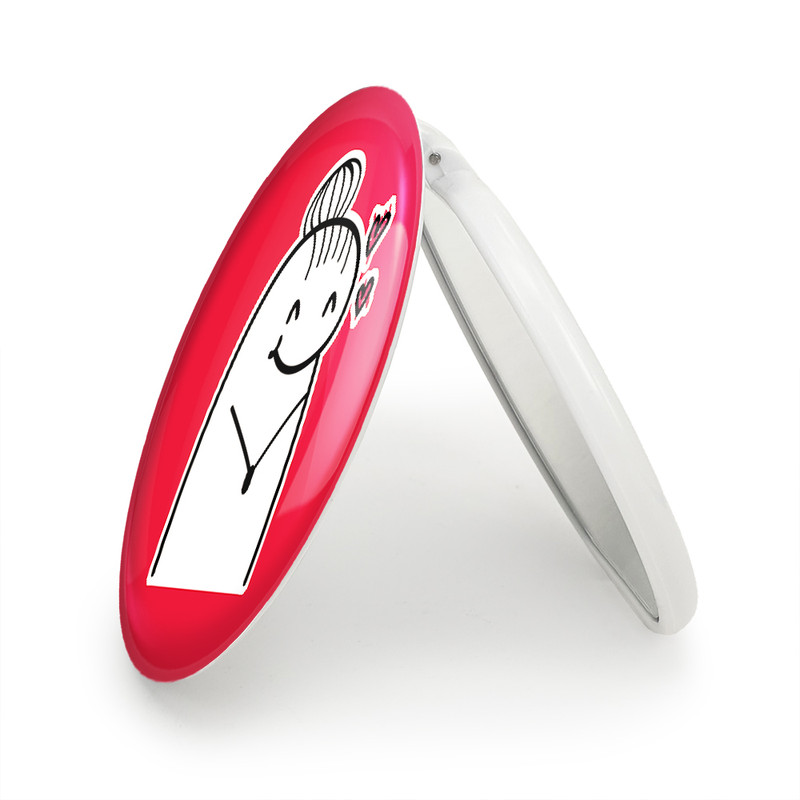 آینه جیبی خندالو طرح میقولی مدل تاشو کد 28025