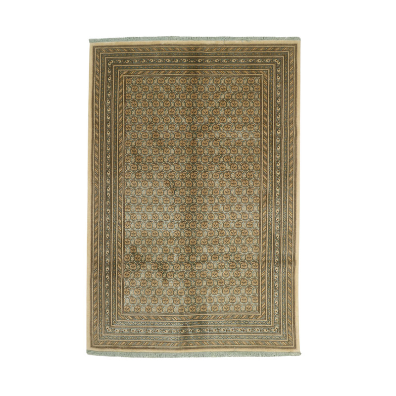 فرش نیمه دستبافت شش و نیم متری مدل گل ابریشم کد 543894