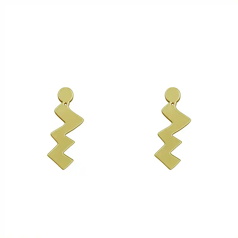 گوشواره طلا 18 عیار زنانه مدوپد مدل هندسی کد GA1-15063