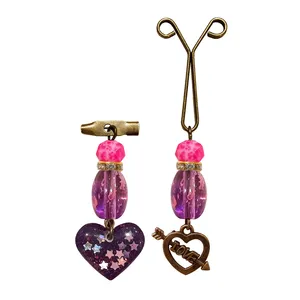 ست سنجاق سینه و گیره روسری طرح قلب کد PM430