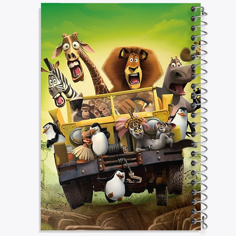 دفتر شطرنجی 50 برگ خندالو طرح ماداگاسکار (Madagascar) کد F8324