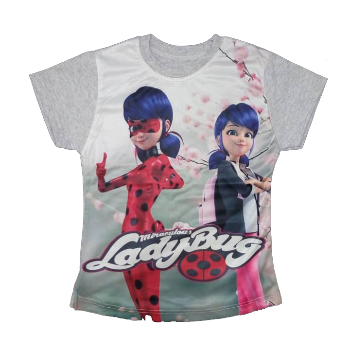 تی شرت آستین کوتاه دخترانه مدل دختر کفشدوزکی بهاری کد 04