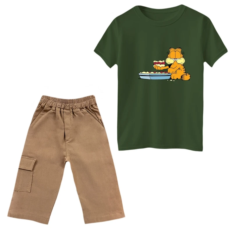 ست تی‌شرت و شلوارک پسرانه مدل گارفیلد کد 5