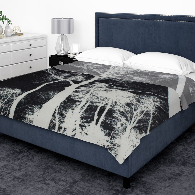 پتو مسافرتی شاران هوم مدل مخملی دو نفره طرح جنگل سایز 180×220 سانتی متر