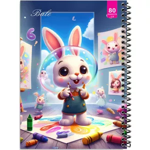 دفتر نقاشی 80 برگ بله مدل رحلی طرح فانتزی خرگوش نقاش کد A4-M121
