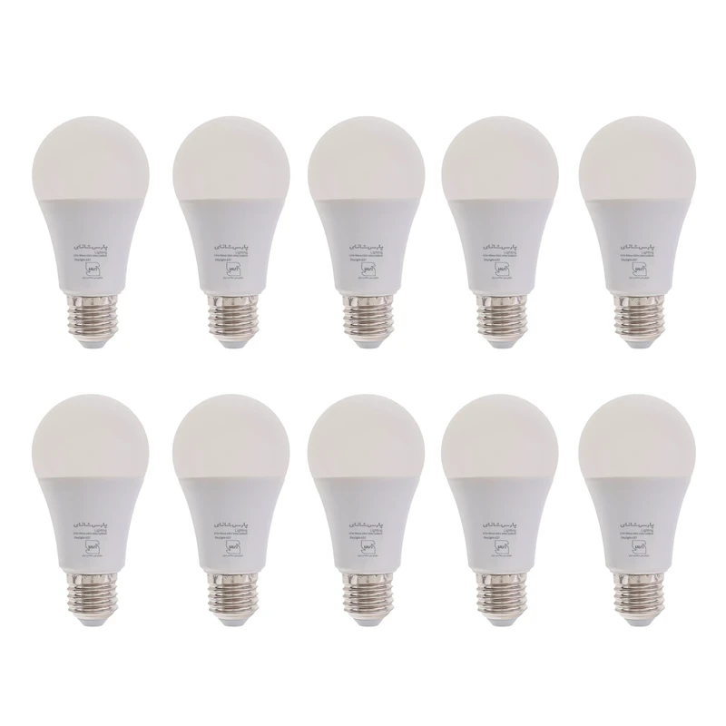 لامپ ال ای دی 15 وات پارس شانای مدل حبابی پایه E27 بسته 10 عددی