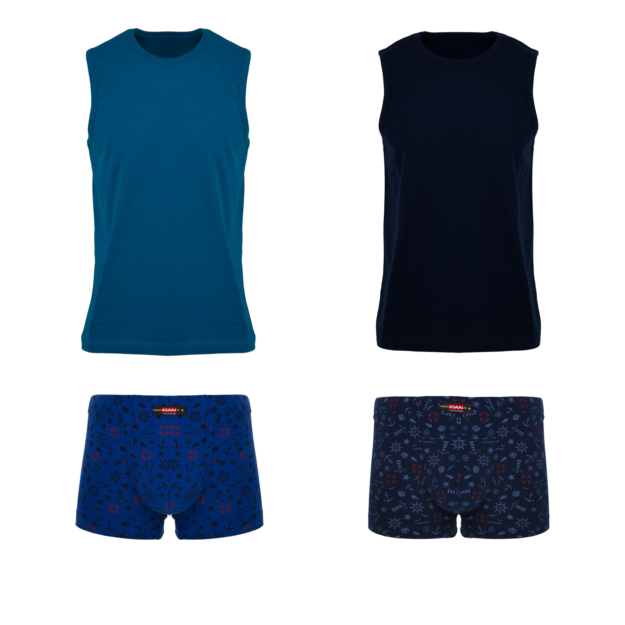 ست شورت و زیرپوش مردانه کیان تن پوش مدل 112692 مجموعه 2 عددی 