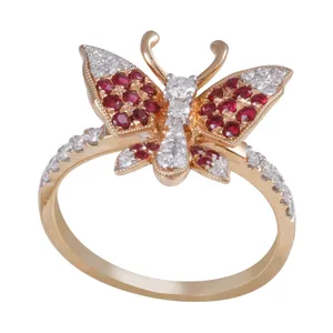 انگشتر طلا 18 عیار زنانه جواهری گاندی مدل 15749