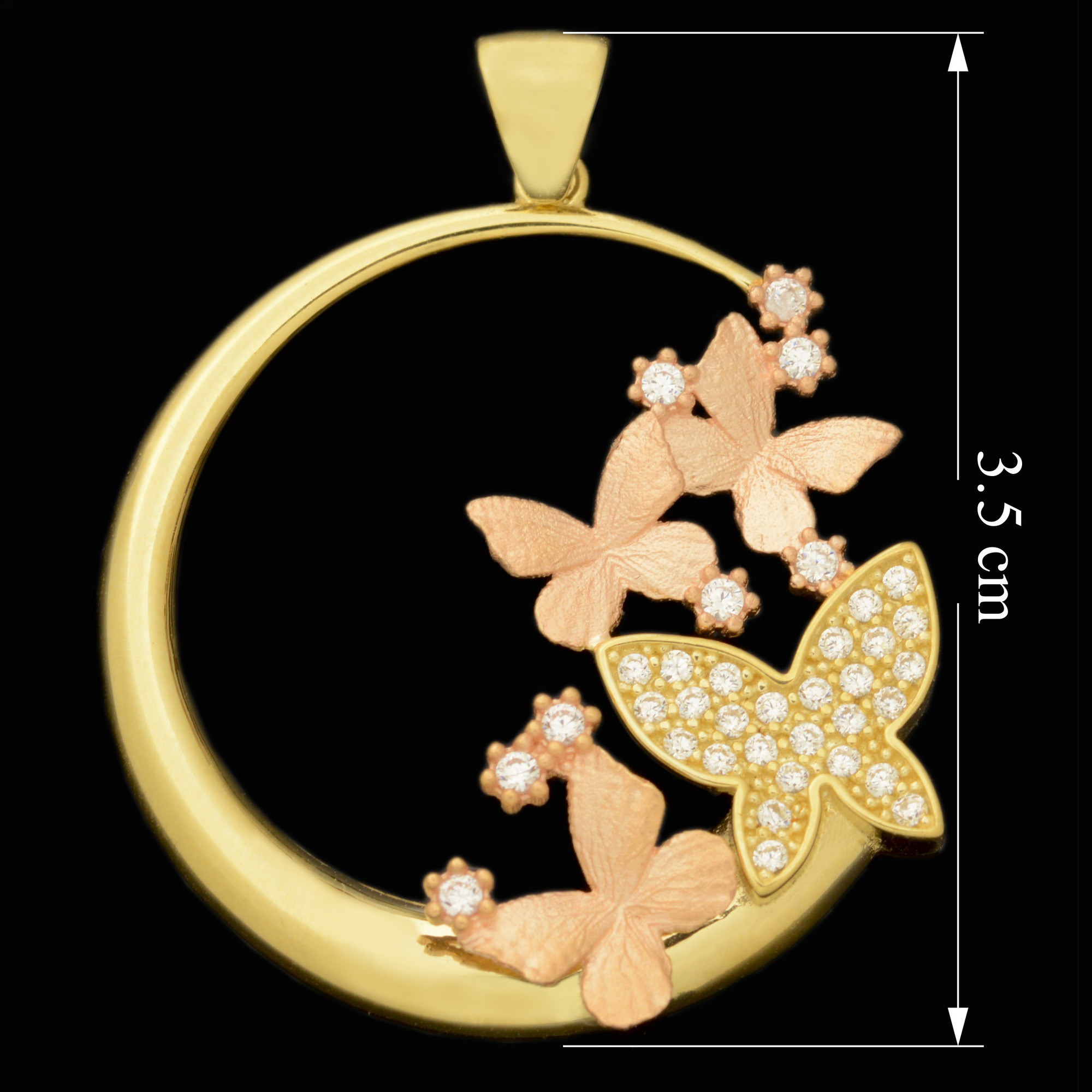 آویز گردنبند طلا 18 عیار زنانه طلای مستجابی مدل گل و پروانه کد 6718