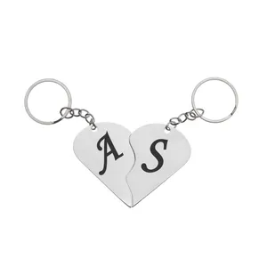 جاکلیدی گيلواره زراوشان مدل قلب حرف A S بسته 2 عددی