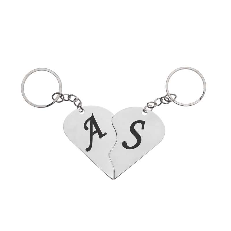 جاکلیدی گيلواره زراوشان مدل قلب حرف A S بسته 2 عددی