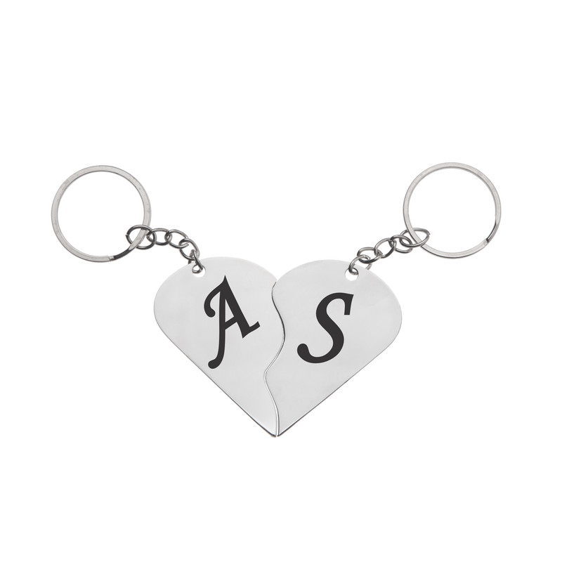 جاکلیدی گيلواره زراوشان مدل قلب حرف A S بسته 2 عددی