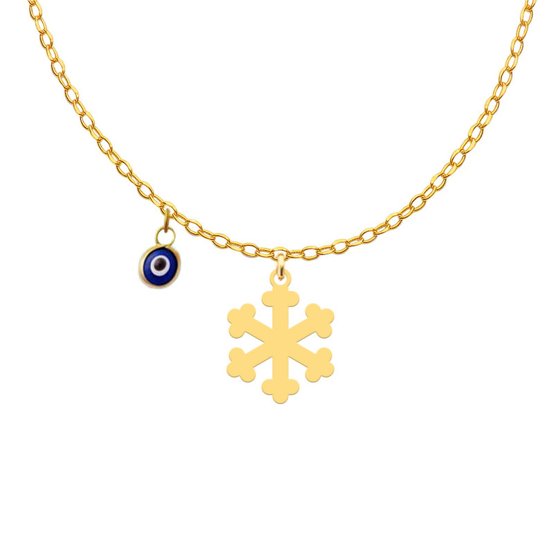 گردنبند طلا 18عیار دخترانه کرابو طرح دونه برف مدل Kr11022 گردنبند طلا 18عیار دخترانه کرابو طرح دونه برف مدل Kr11022