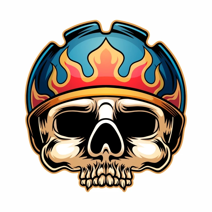    برچسب بدنه موتورسیکلت مدل اسکلت آتشی کد 150