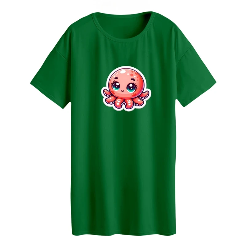 تی شرت لانگ زنانه مدل هشت پا کارتونی کد 01