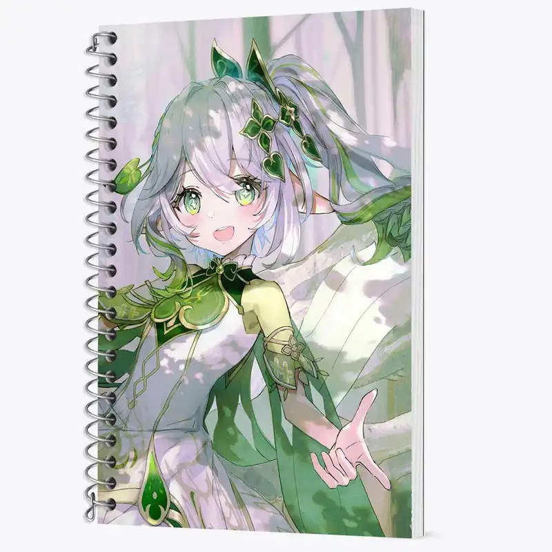 دفتر زبان 50 برگ خندالو مدل دو خط طرح بازی گنشین ایمپکت Genshin Impact کد 24615