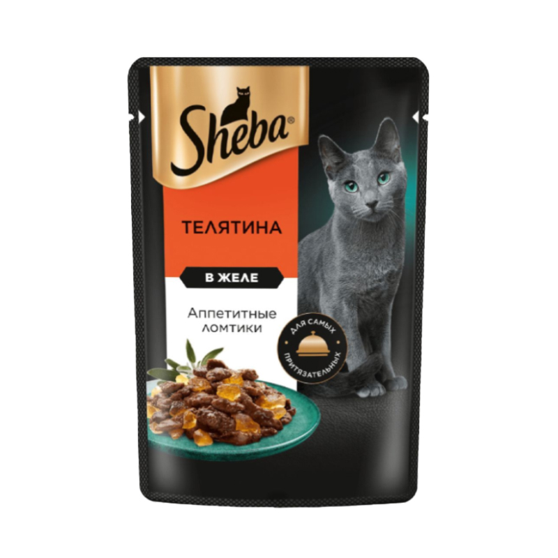 پوچ گربه بالغ شبا مدل Appetizing Slices طعم گوشت گوساله در ژله وزن 75 گرم