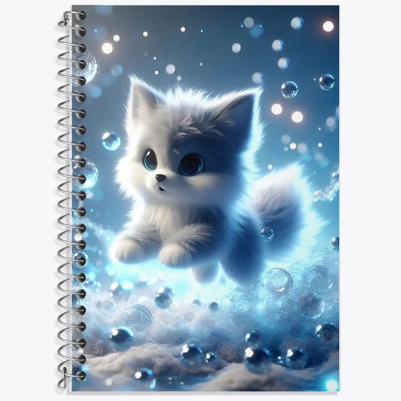 دفتر زبان 50 برگ خندالو مدل سه خط طرح گربه بامزه کد F5473