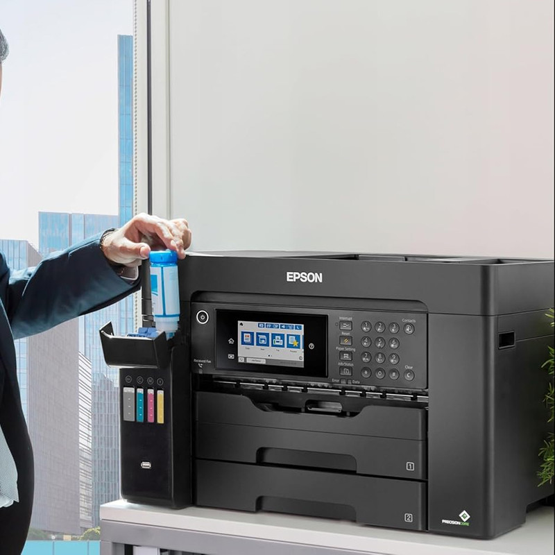 پرینتر جوهر افشان چندکاره رنگی اپسون مدل EcoTank L15150 با اتصال باسیم و بی‌سیم سایز چاپ A3+ با قابلیت چاپ دو رو
