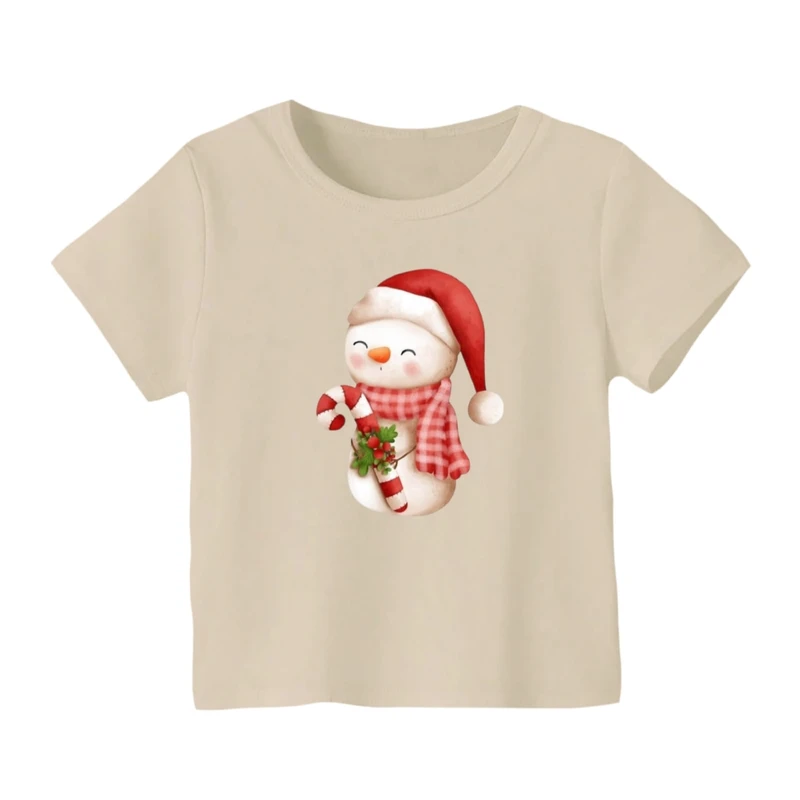تی شرت آستین کوتاه بچگانه مدل آدم برفی کریسمس کد 3