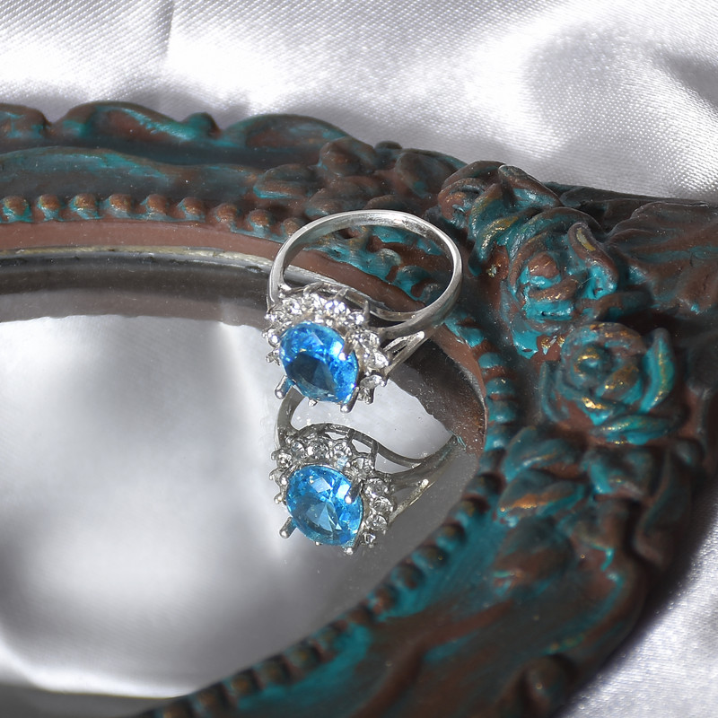 انگشتر نقره زنانه  نقره جات لطفی مدل توپاز کد ANSH013