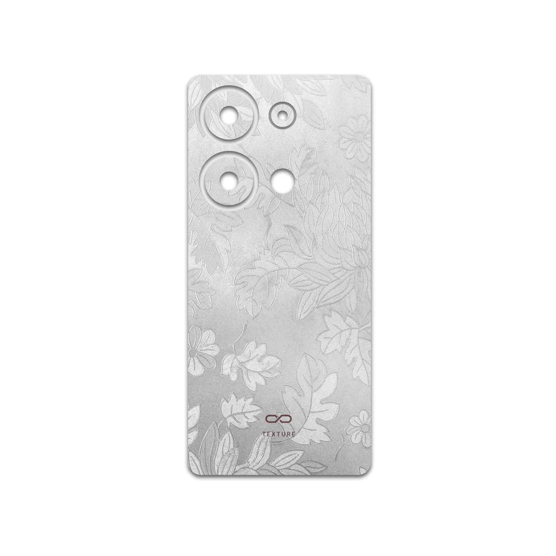 برچسب پوششی ماهوت مدل Silver-Wildflower مناسب برای گوشی موبایل شیائومی Redmi Note 13 Pro 4G