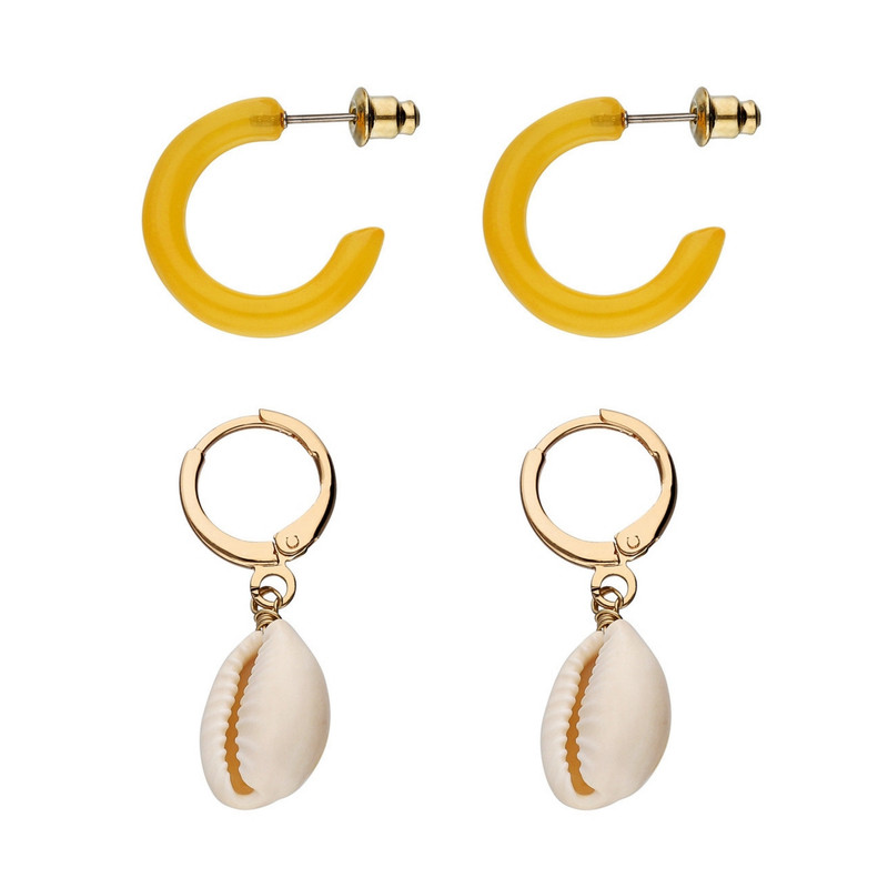 گوشواره زنانه مدل The cowries مجموعه دو عددی