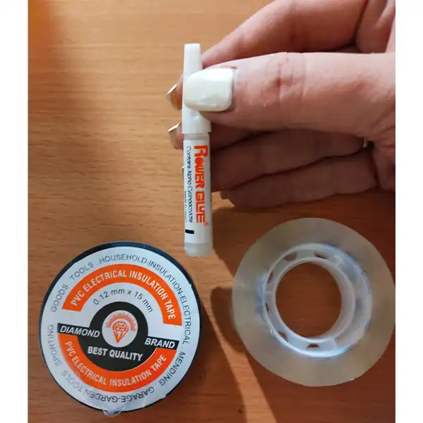 چسب قطره ای کد G3 به همراه چسب نواری و چسب لنت