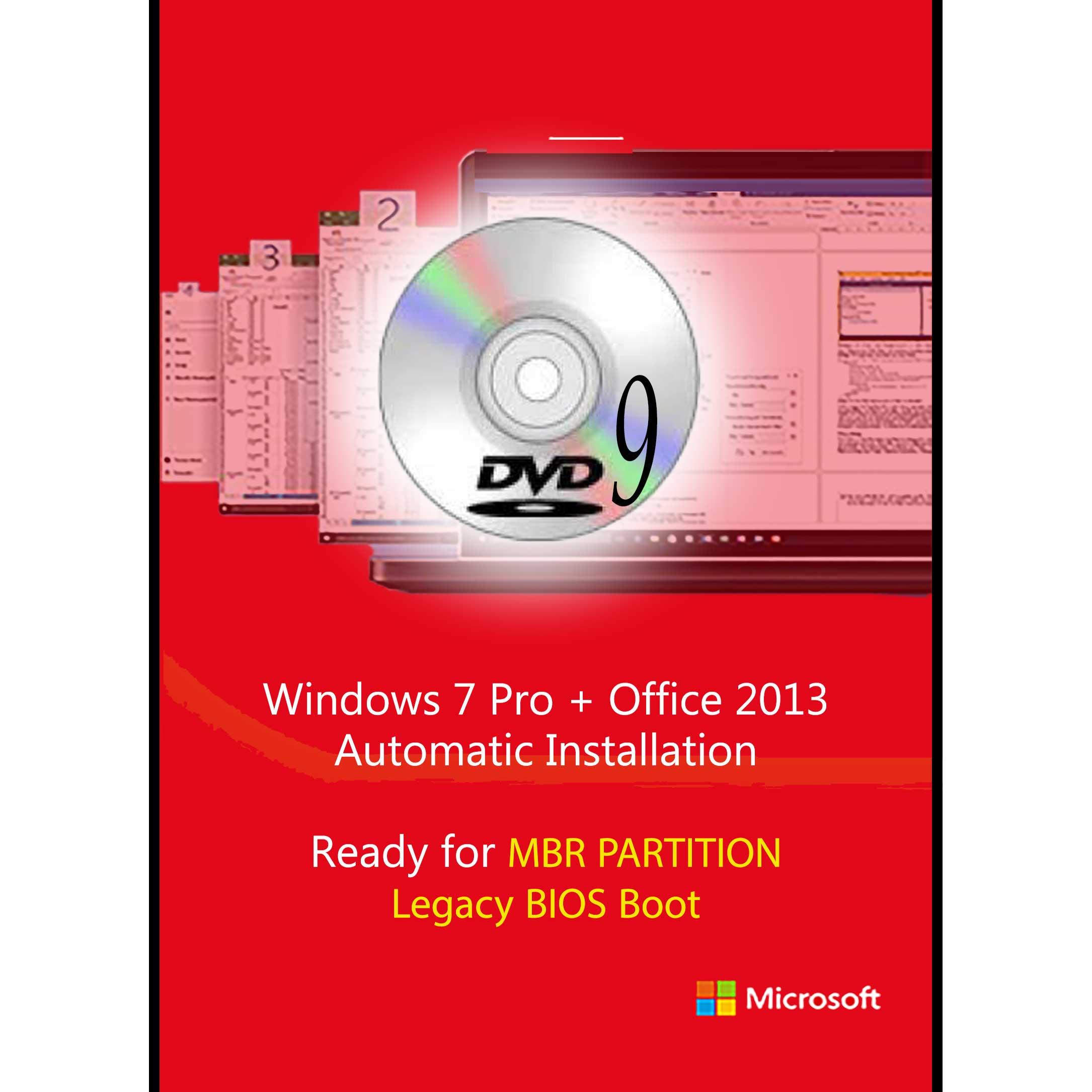 سیستم عامل Windows 7 Pro + Office 2013 Pro Legacy BIOS  نشر مایکروسافت