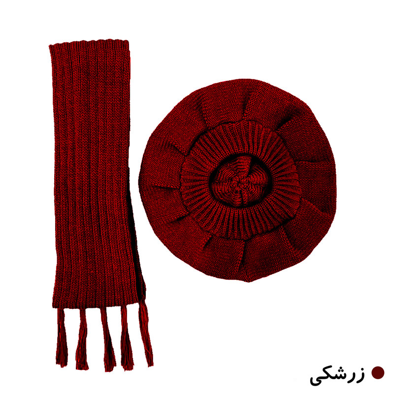 ست کلاه و شال گردن بافتنی بچگانه مدل فرانسوی کد C14