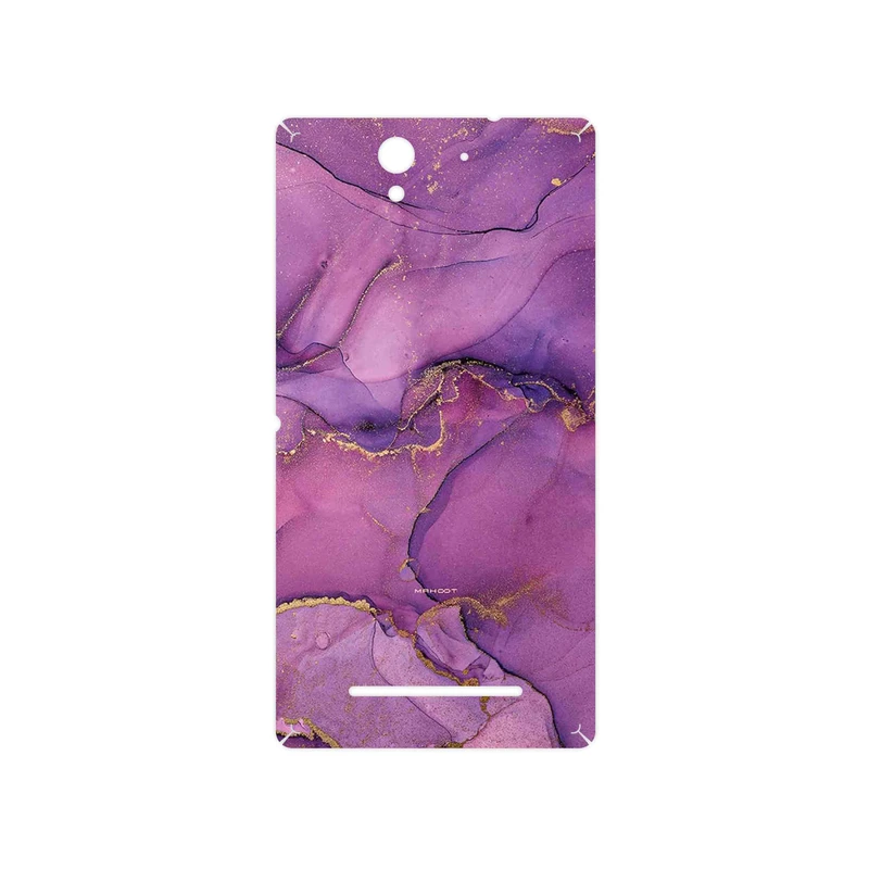 برچسب پوششی ماهوت مدل Purple Marble مناسب برای گوشی موبایل سونی Xperia C3 Dual