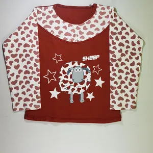 تی شرت آستین بلند دخترانه مدل Patterned