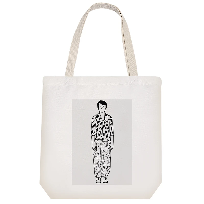 ساک خرید پارچه ای خندالو طرح جوان ایستاده مدل توت بگ کد 7246