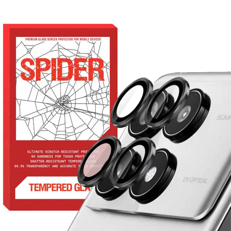 محافظ لنز دوربین اسپایدر مدل Ring Metal مناسب برای گوشی موبایل شیائومی Poco X6 Pro 