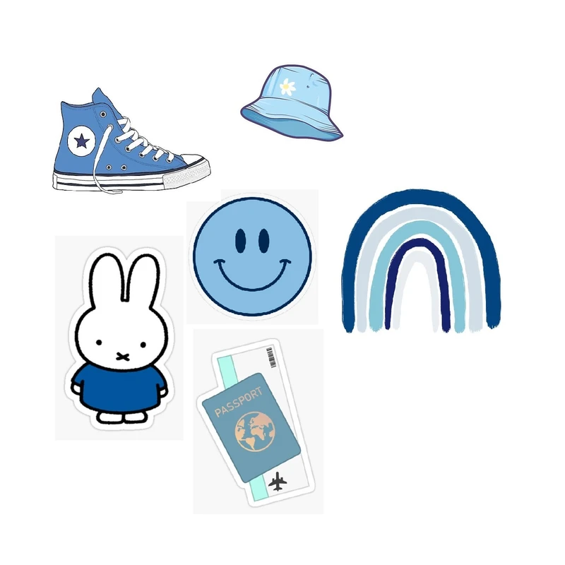 استیکر لپ تاپ، تبلت و موبایل طرح کلاه آبی و رنگین کمان کد 856