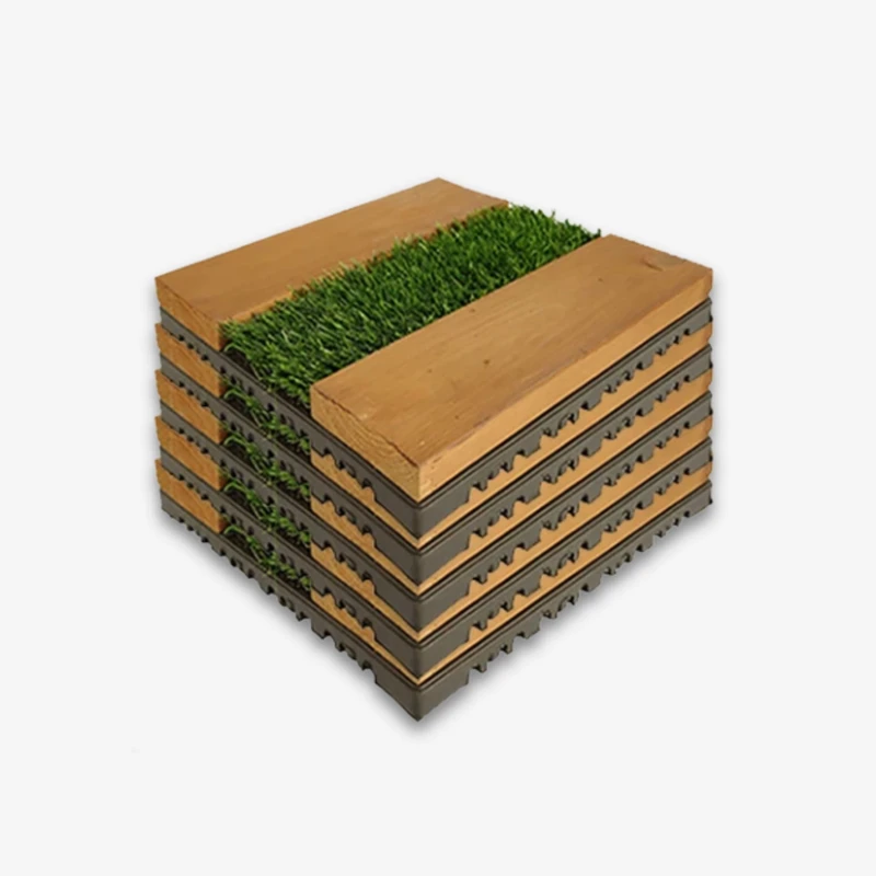 کفپوش مدل تایل ترمو چمن 3 ردیفه سایز 30x30 سانتی متر بسته 6 عددی