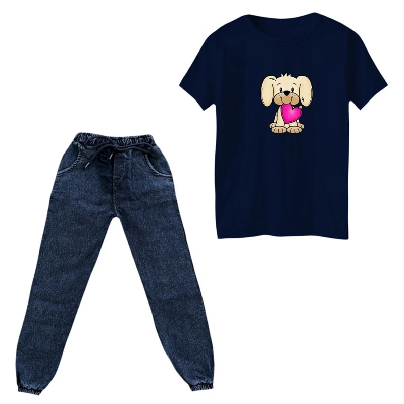 ست تی‌شرت و شلوار پسرانه مدل هاپو مهربون کد 01