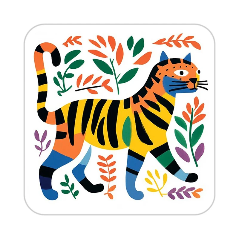 زیر لیوانی کاکتی طرح حیوانات رنگی مدل mp26443