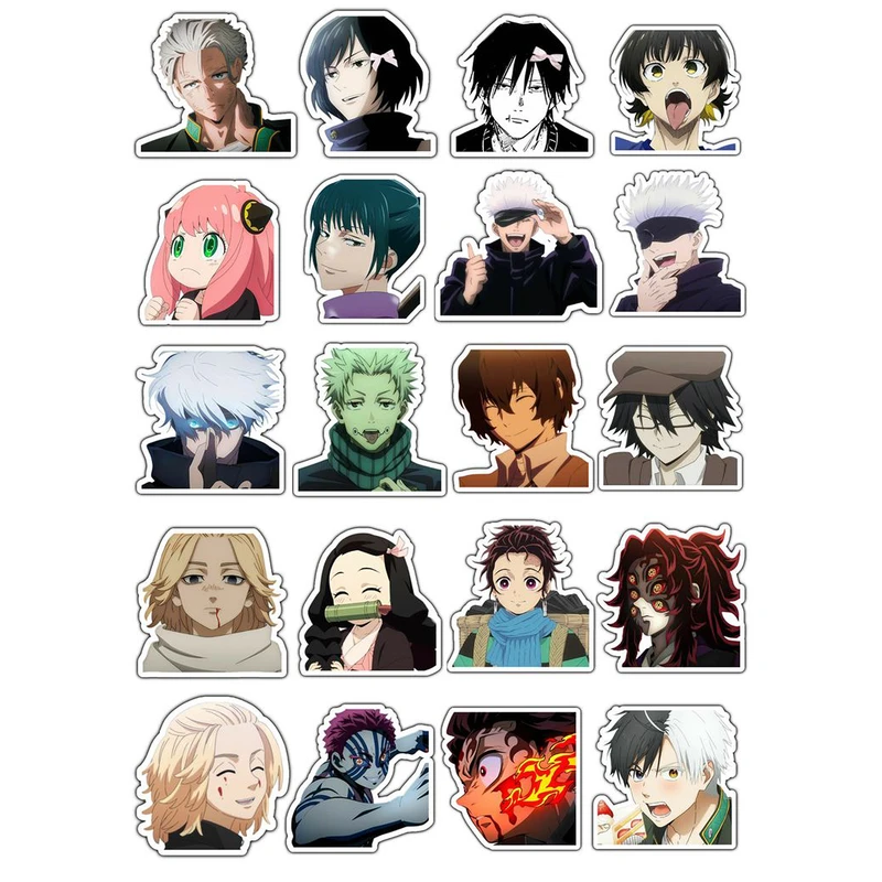 استیکر لپتاب و گوشی طرح انیمه کد 9488 مجموعه 20 عددی