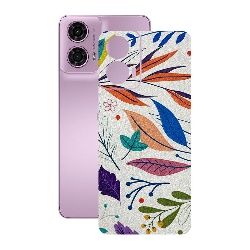برچسب پوششی ریمکس مدل Leth طرح برگ مناسب برای گوشی موبایل موتورولا Moto G24