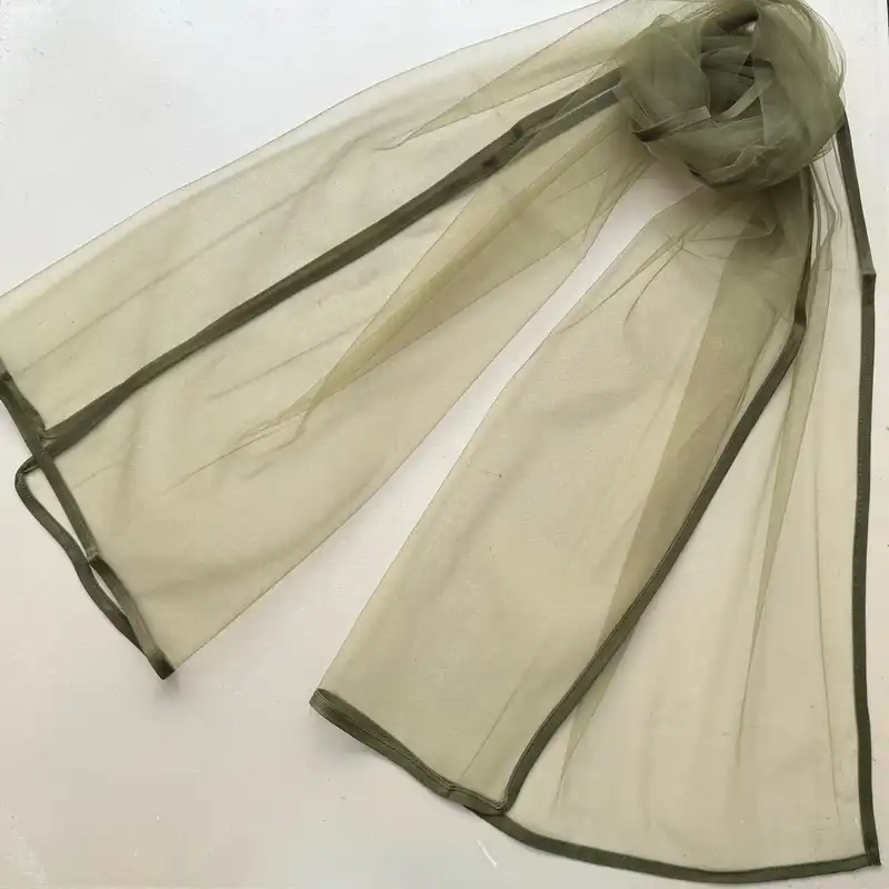 شال زنانه مدل ساده توری مهمانی دور نوار دوزی شده تابستانی کد 6